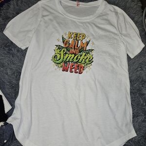 White Graphic Tee with Colorful Print